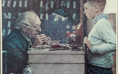 Norman Rockwell 'Watchmaker of Switzerland' Lithograph