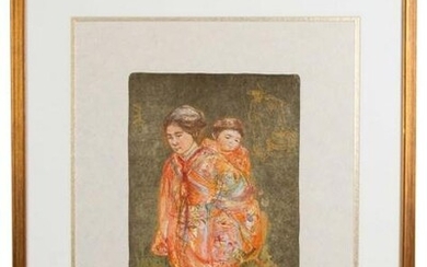 Okasan Kodomo Lithograph by Edna Hibel