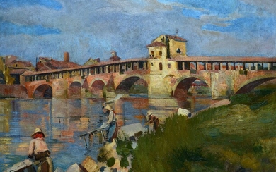 Old bridge in Pavia, Mario Acerbi (Milano, 1887 - Pavia, 1982)