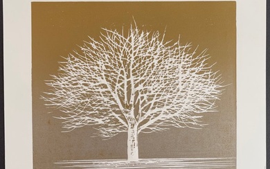 Original woodblock print, hand-signed and numbered 42/200 by the artist - Paper - Kunio Kaneko (b 1949) - White White Tree 2 - Japan - 2018