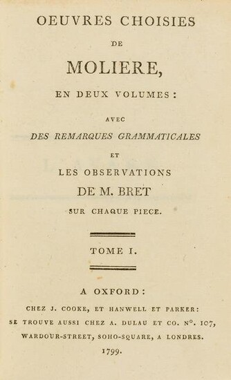 Oxford printed .- Molière (Jean Baptiste Poquelin