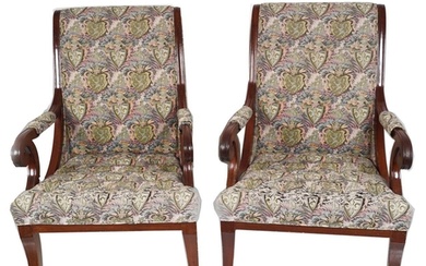 PAIR OF REGENCY STYLE LIBRARY CHAIRS