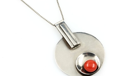 PERLI pendant with coral , silver 925,...