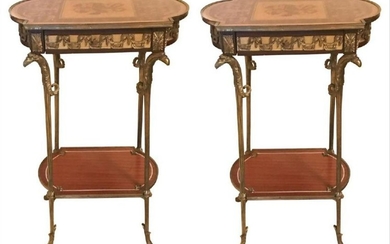 Pair Of Continental Neo-Classical Inlaid Stands