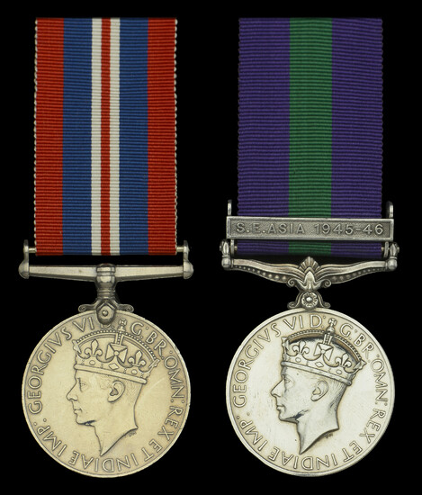 Pair: Private C. Belsey, The Buffs War Medal 1939-45; General Service 1918-62,...