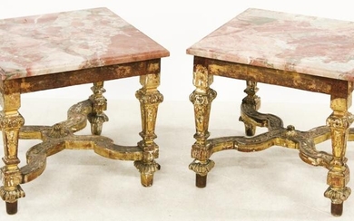 Pair of 18th c Italian low stools or tables