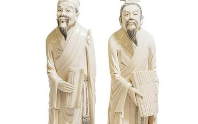 Pair of 19th Century Carved Men Figures