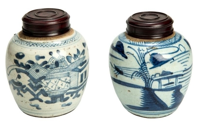 Pair of Chinese blue and white ginger jar.
