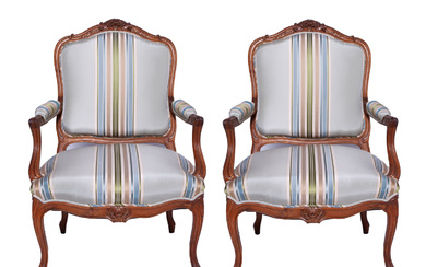Pair of Wooden Carved 19th Century Armchairs