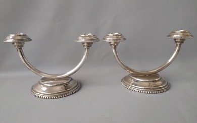 Pair of candlesticks - Silver - Portugal - 1950 - 1970