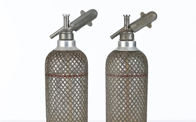 Pair of vintage soda siphon bottles