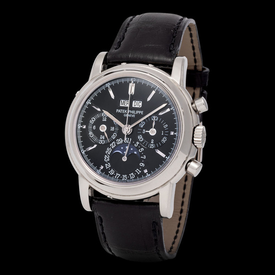 Patek Philippe. Very Well Preserved and Rare, Perpetual Calendar, Moon Phases, Chronograph,...