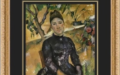 Paul Cezanne Madame Cezanne in the Conservatory Custom Framed Print