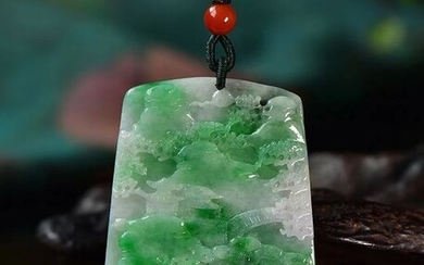 Pendant - Natural Jadeite (Type A) - Certified - China - 21st century