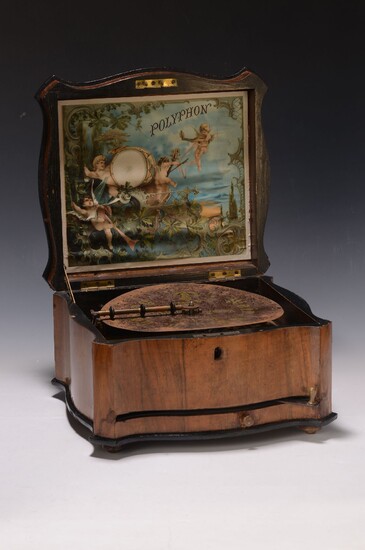Perforated plate music box, polyphonic, around 1900, comb...