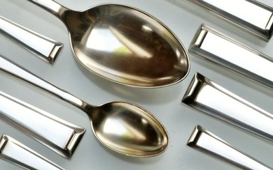 Peter Bruckmann Essbesteck Josef Michael Lock - Cutlery set (24) - Model 665 Bauhaus - Art Deco - silver plated 90s edition