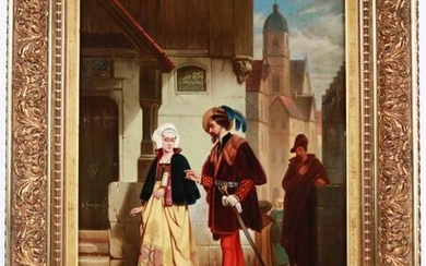 Philibert J Bron, Oil on Canvas, Historical Scene
