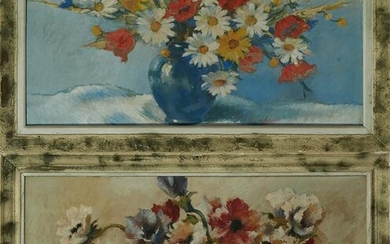 Pierre Richard, "Still Life of Flowers in a Blue Vase,"