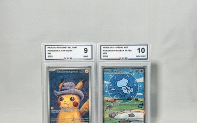 Pokémon - 2 Graded card - **PIKACHU VAN GOGH AND MEW EX PALDEAN FATES** MINT! - UCG 9,10