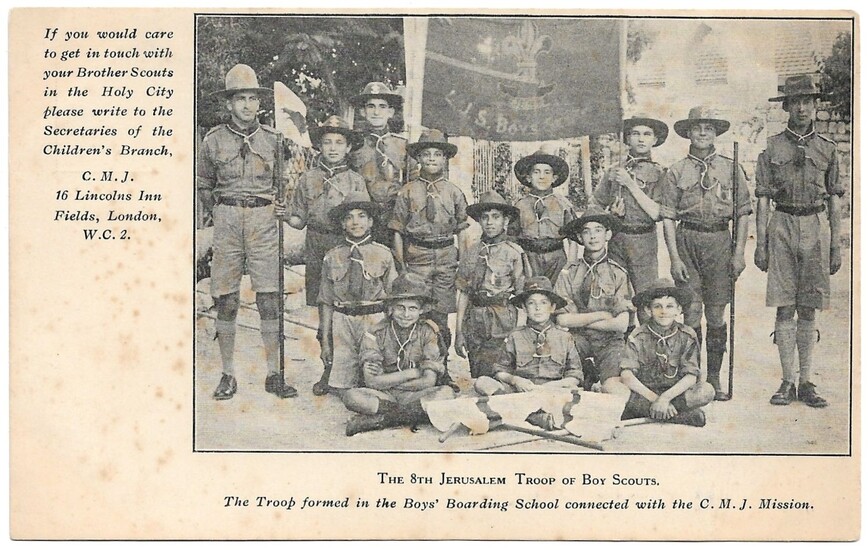 Postcard of Jerusalem Troops of Boy Scouts, Palestine
