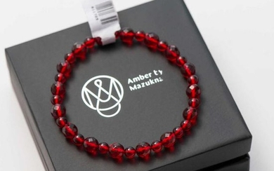 Precious Ruby Red Amber Bracelet