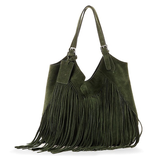 RALPH LAUREN Handbag in green suede