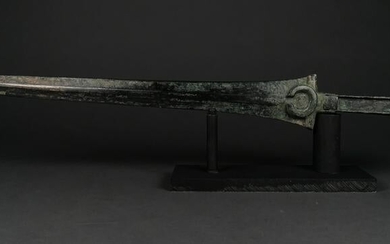 RARE ANCIENT BRONZE SWORD WITH HANDLE