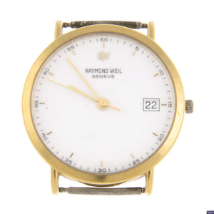 RAYMOND WEIL - a gentleman's gold plated watch head with another Raymond Weil watch.