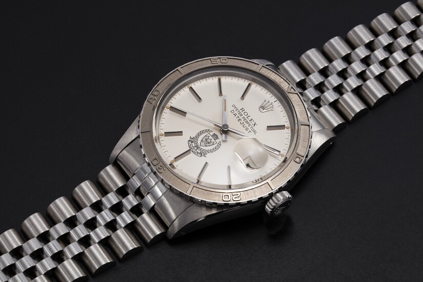 ROLEX, A STEEL OYSTER PERPETUAL DATEJUST MADE FOR THE BAHRAIN MINISTY OF INTERIOR, REF. 16250