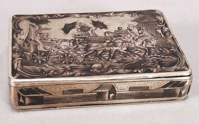 RUSSIAN IMPERIAL SILVER SNUFF BOX, 1827