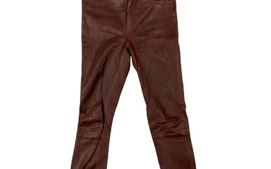 Rag & Bone Burgundy Lamb Leather Pants, Size 27