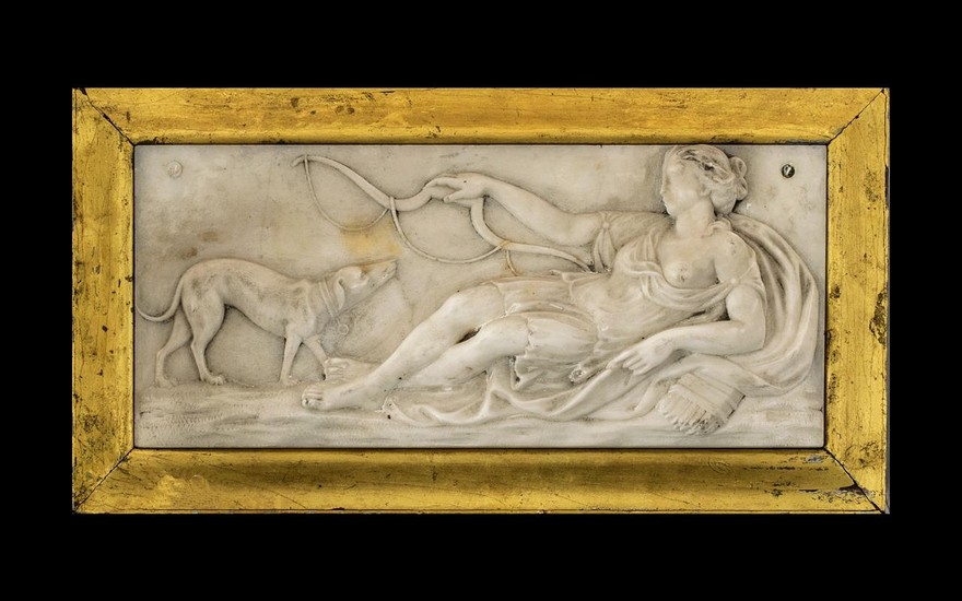 Rare 18th Century English Carved White Marble Tableau Plaque...