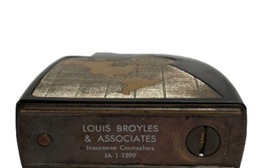 Rare Copper World Table Lighter by Broyles & Associates. circa 1964