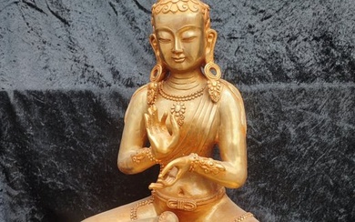 Real gilded buddha - Gilt bronze - China