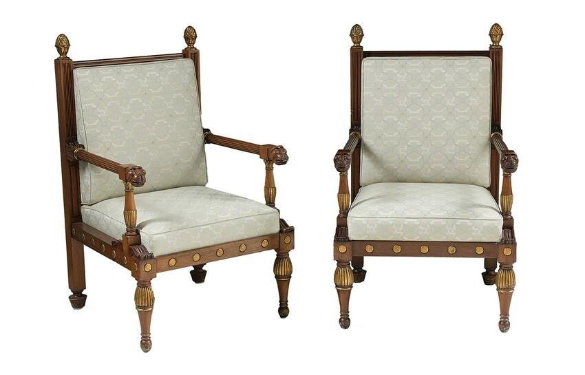 Regency-Style Armchairs After Thomas Hope