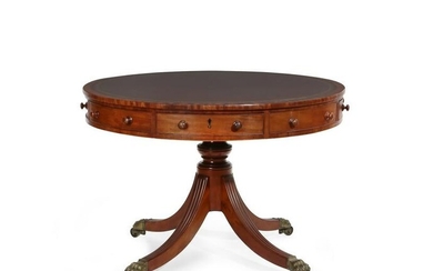 Regency mahogany drum table