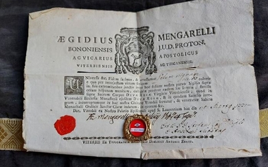 Reliquary, Ex Velo Santa Rosa Vergine da Viterbo con Certificato (2) - Brass, Textiles - 1771