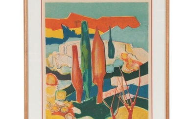 Rene Couturier Lithograph "Les Cypres"