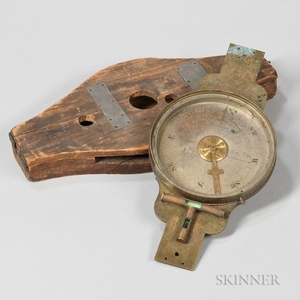 Richard Patten & Son Surveyor's Compass, Baltimore, Maryland, c. 1855, 6-in. engraved silvered dial with cardinal and intercardinal po