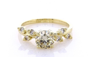 Ring - 14 kt. Yellow gold - 0.89 tw. Diamond (Natural) - Diamond