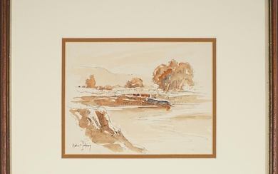 Robert Johnson (1890 - 1964) - Quiet Creek 12.5 x 16.5 cm (frame: 27 x 32 x 2 cm)