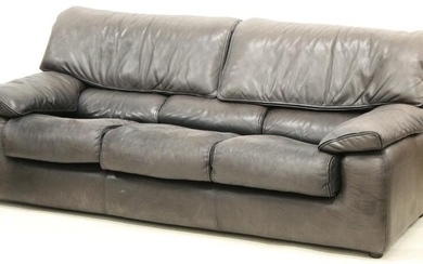 Roche Bobois Black Leather Sofa