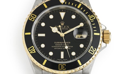 Rolex: A wristwatch of 18k gold and steel. Model Submariner,...