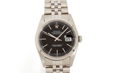 Rolex, Datejust, Ref 16200, n° A41xxxx, vers 1999 Une belle montre en acier à couronne...