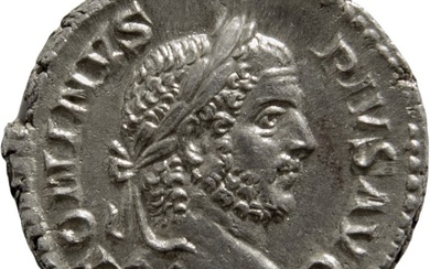 Roman Empire. Caracalla (AD 198-217). Denarius Rome, AD 210. PONTIF TR P XIII COS III, Concordia seated left