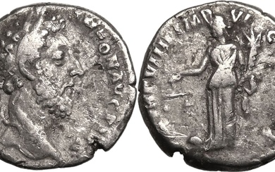 Roman Empire Commodus AD 183-184 AR Denarius About Very Fine