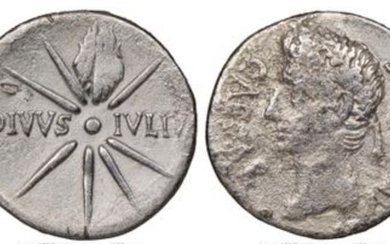 Roman Republic. Augustus (27 BC-AD 14). AR Denarius,Spain, Colonia Caesaraugusta (?), ca. 19-18 BC