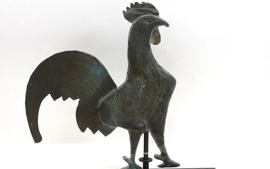 Rooster Weathervane, late 19th century. Mounted
