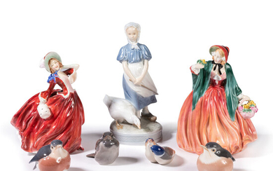 Royal Doulton and Royal Copenhagen Porcelain Figures and Birds