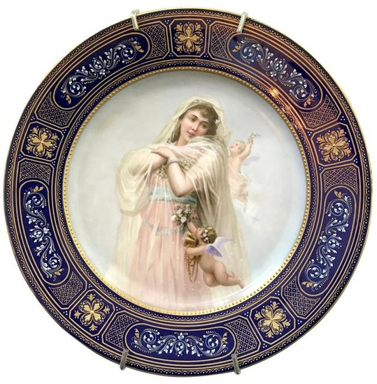 Royal Vienna Hand Painted, Gold Decorated Plate